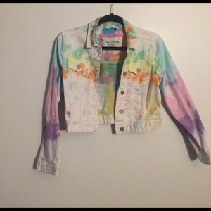 A&F tie dye jean jacket