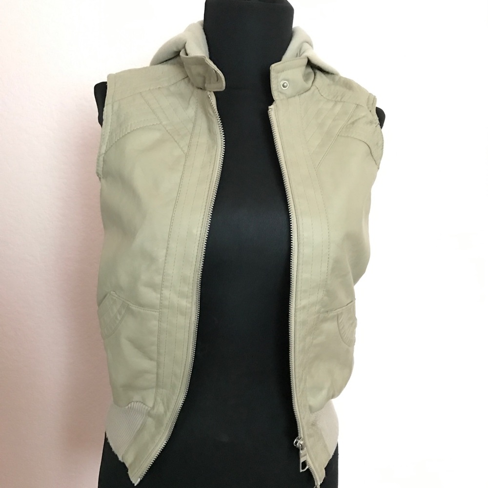 Beige/Cream faux Leather Vest