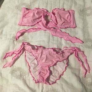 Ruffle pink bikini!