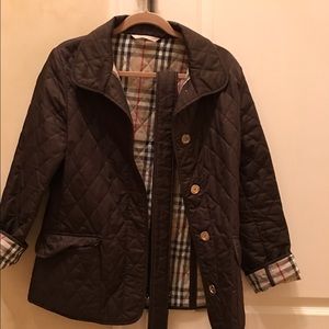 Authentic Brown quilted Burberry jacket with belt