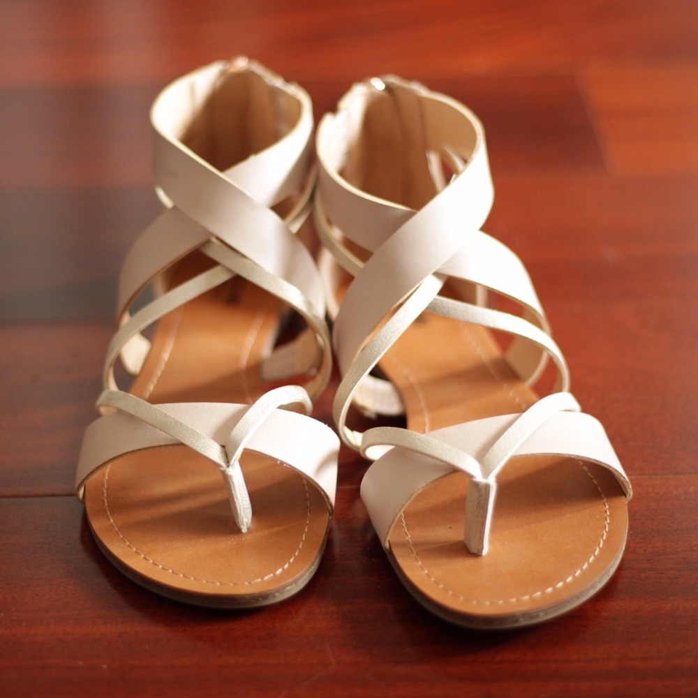 Powder pink strappy sandals