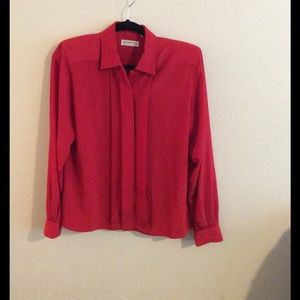 Red Liz Claiborne button down, NWOT