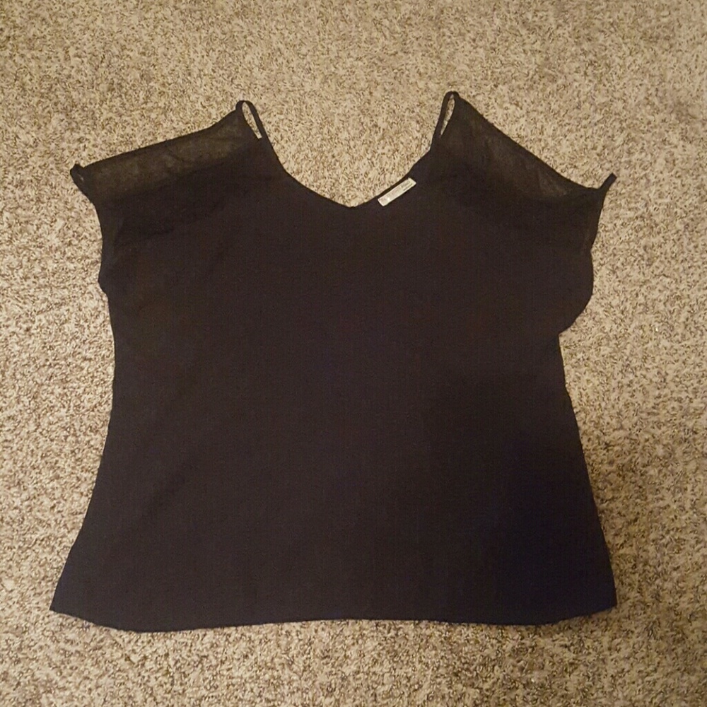 Agaci Black Open Shoulder Top