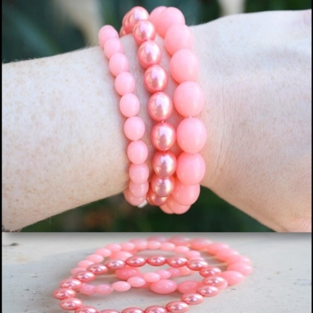 Bubble Gum pink bubble bracelet set of 3