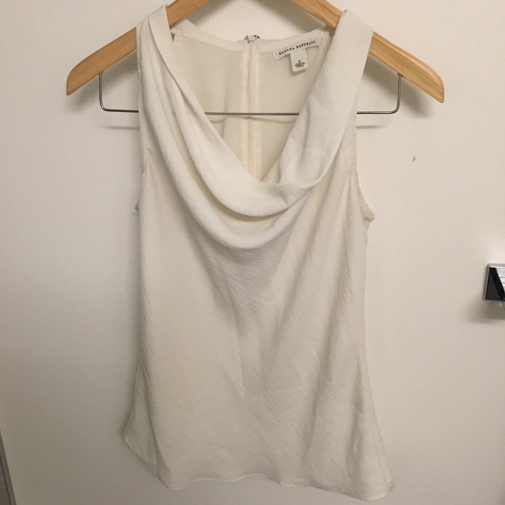 Banana Republic cream cowl neck shell