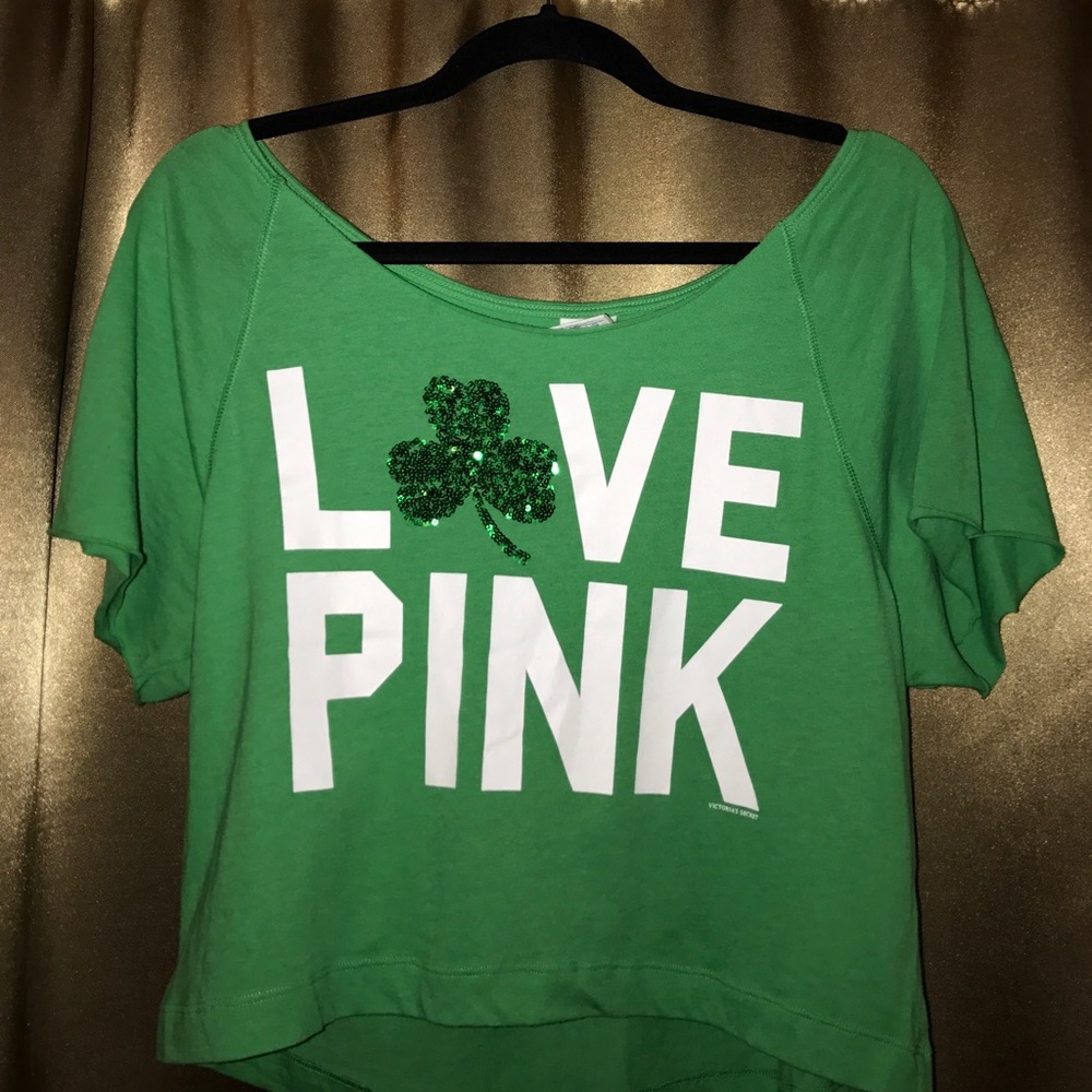 PINK St. Patrick's Day crop top