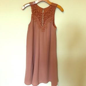 Lulu's Dusty Rose Crochet Dress