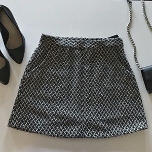 Black and white miniskirt