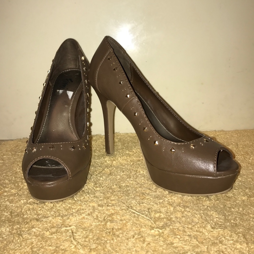 Brown heels with studs
