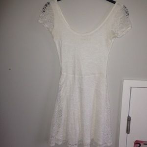 white lace skater dress