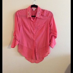Candies button down blush top