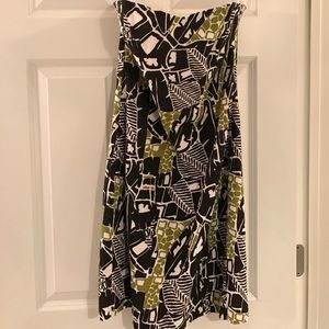 Banana Republic black/white/green linen dress