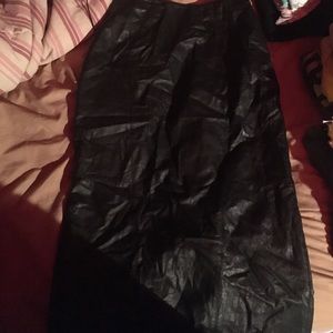 High waist leather skirt