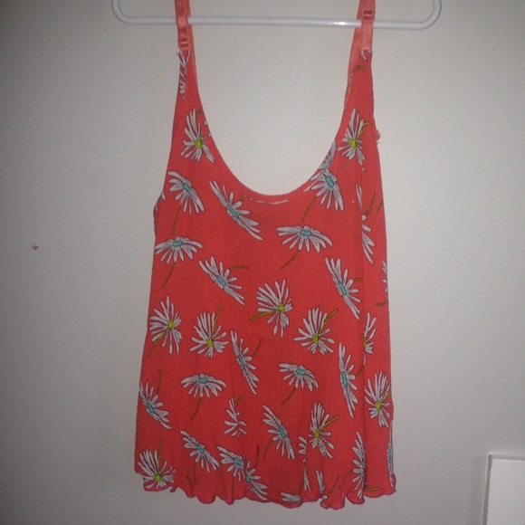 orange floral top - Picture 1 of 2