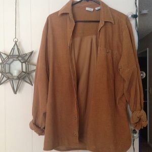 brown corduroy button up