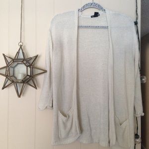 basic white cardigan