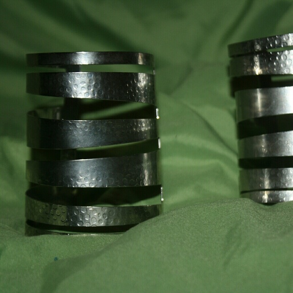 Jewelry - Silver tone wrist cuffs, 2 in set