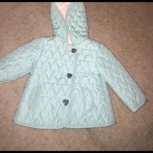 teal quilted coat