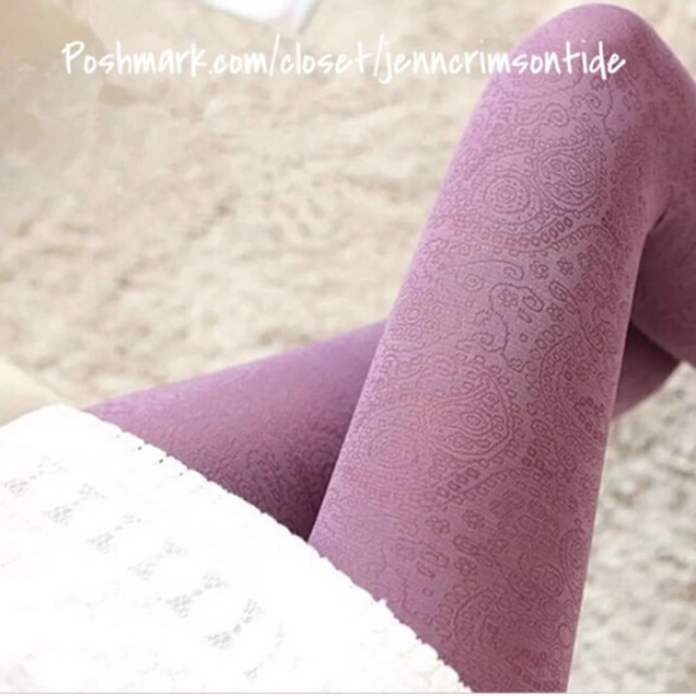 Paisley Jacquard Tights Stockings - 6 colors!