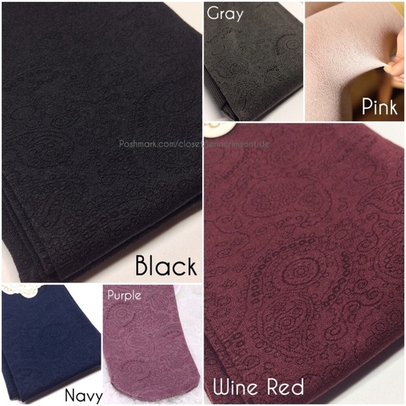 Paisley Jacquard Tights Stockings - 6 colors! - Picture 4 of 4