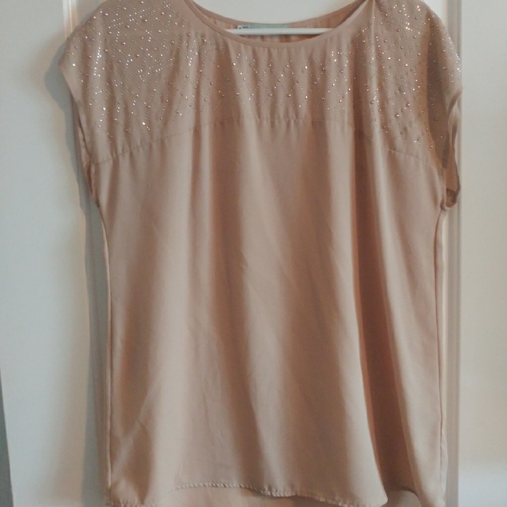 Rose gold studded shirt