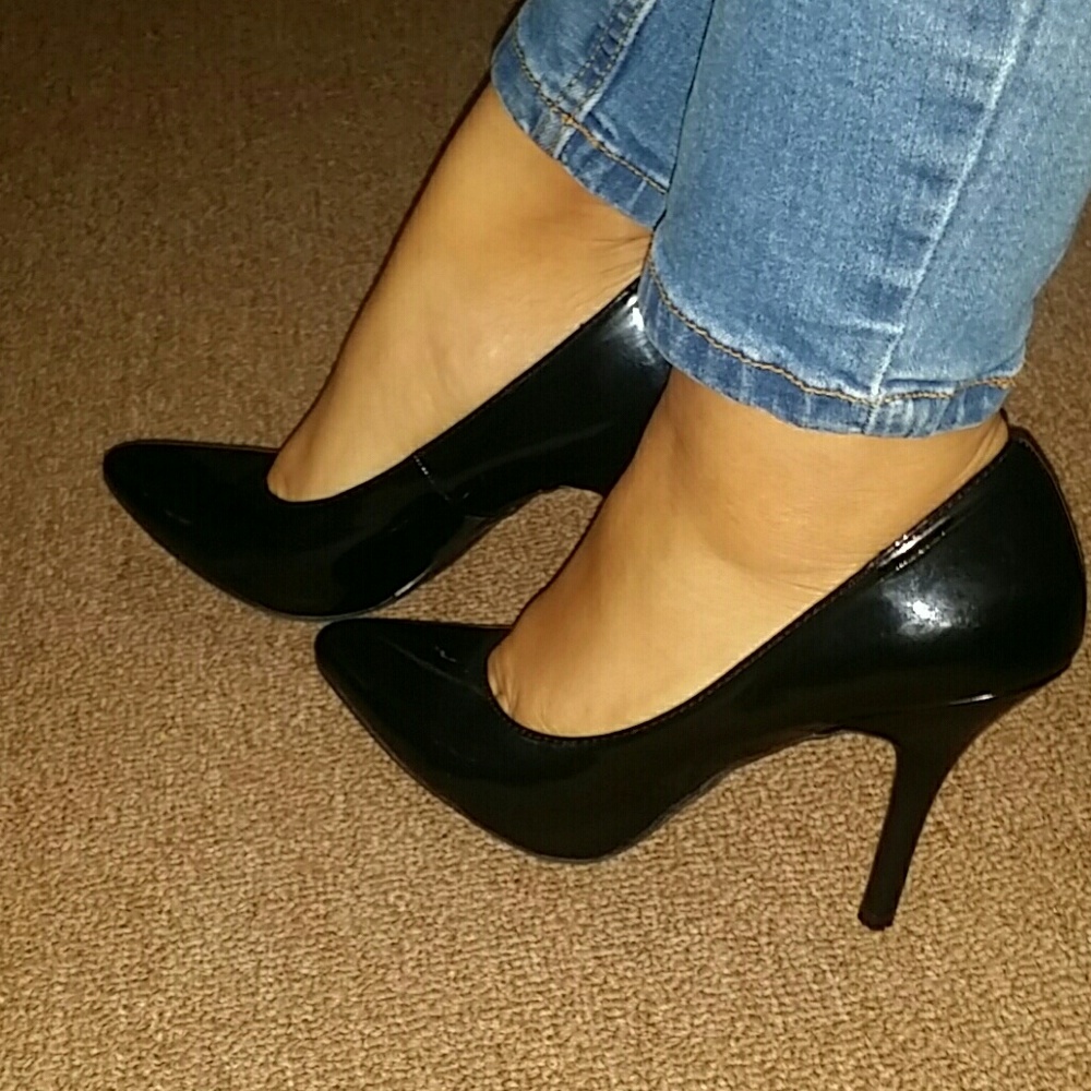 Patent 'leather' heels