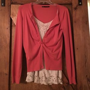 Maurices coral colored cardigan