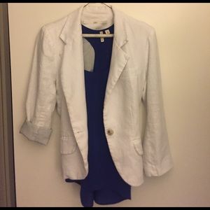 Gibson White Linen Blazer