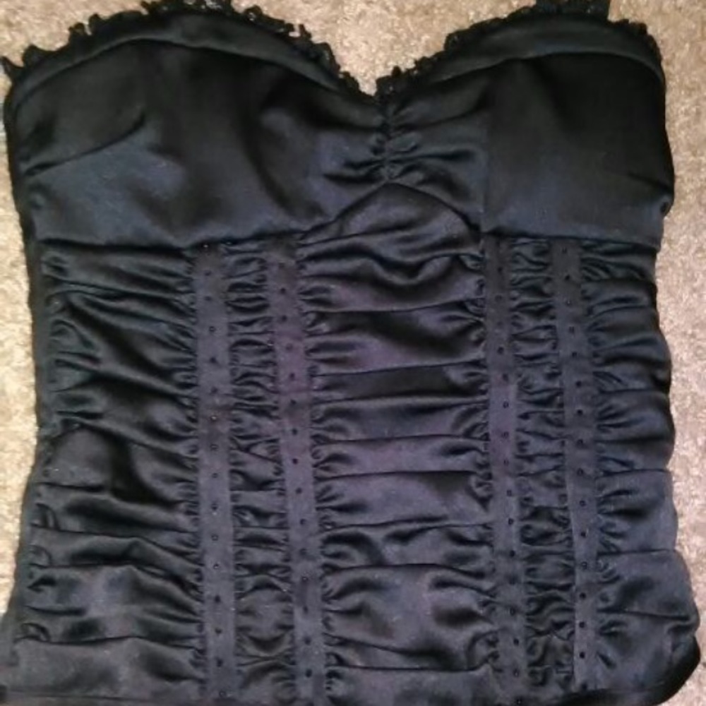 Black beaded bustier
