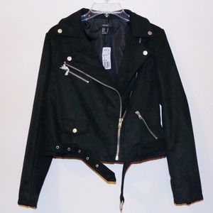 Black velvet biker jacket