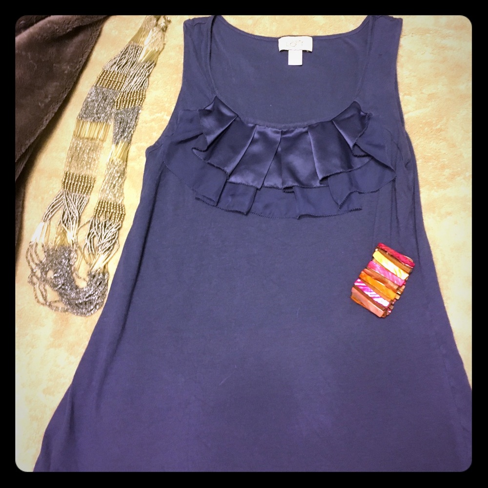 Loft ruffle accent sleeveless top