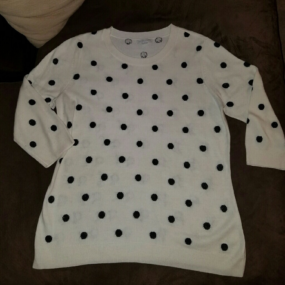 Creme and Black Polka Dot Sweater