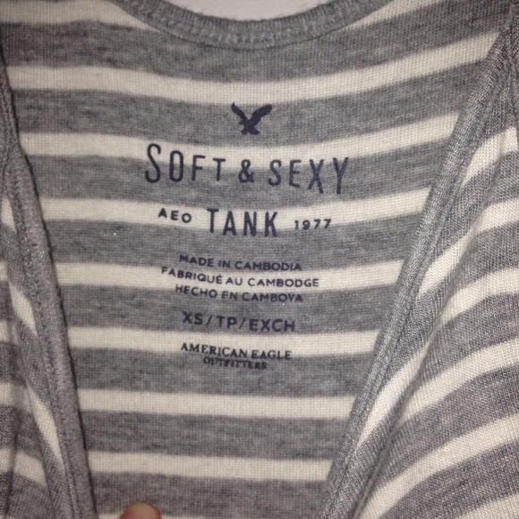 gray striped tank - Picture 2 of 2