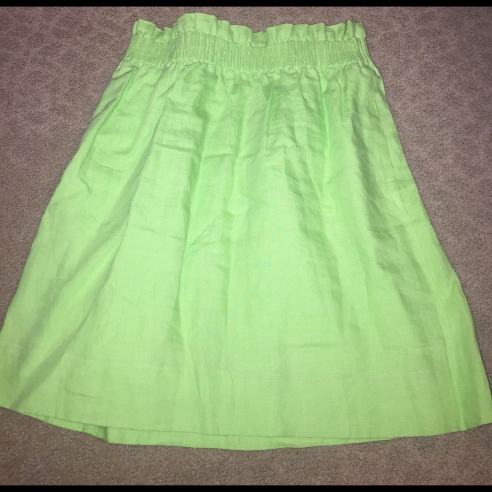 Jcrew lime green skirt size 2