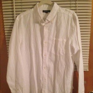 Banana Republic White Slim-Fit Oxford Shirt