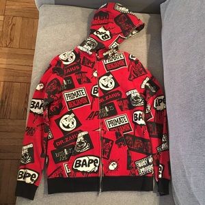 Bape red hoodie