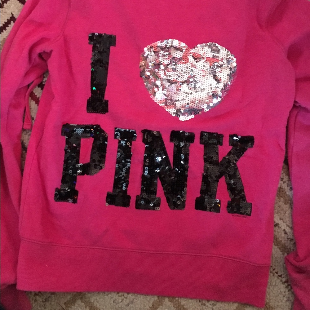 VS Pink Sequin Sweatshirt
