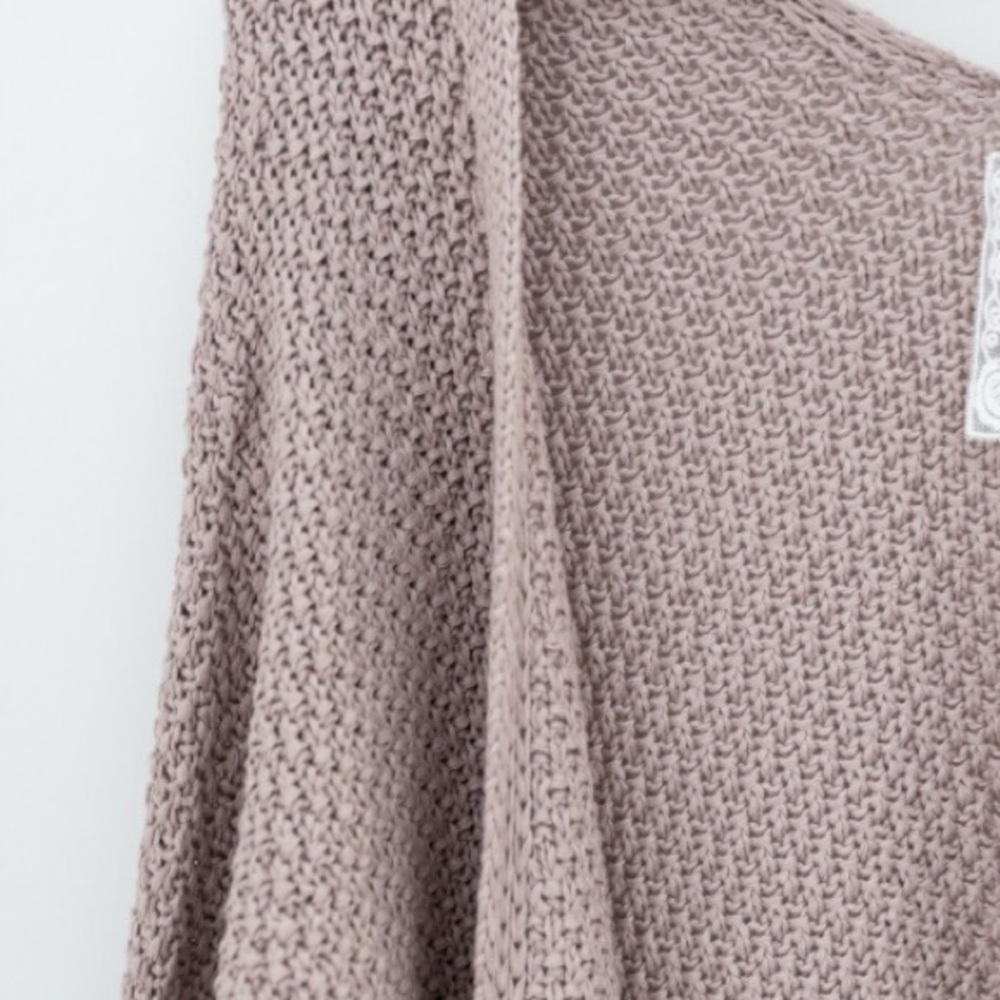 Slouchy cardigan mauve/tan