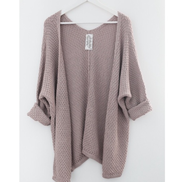 Slouchy cardigan mauve/tan - Picture 2 of 2