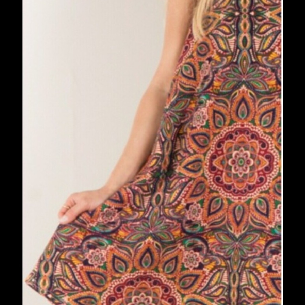 Bohemian Print Sleeveless Swing Dress-SOLD - Picture 2 of 4