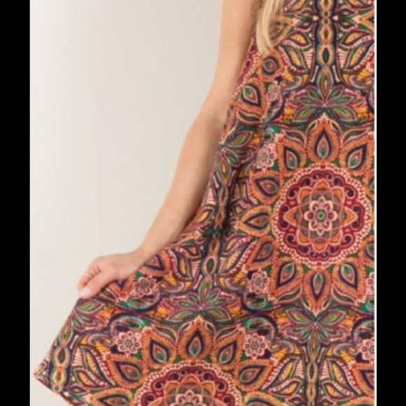 Bohemian Print Sleeveless Swing Dress-SOLD - Picture 2 of 4