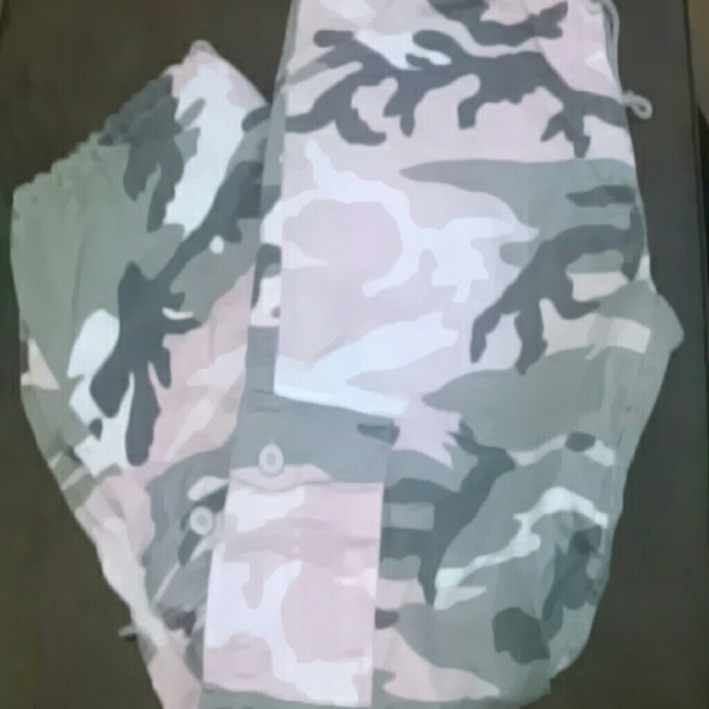 Pink and olive camo pants
