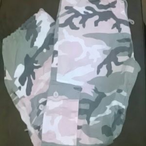 Pink and olive camo pants