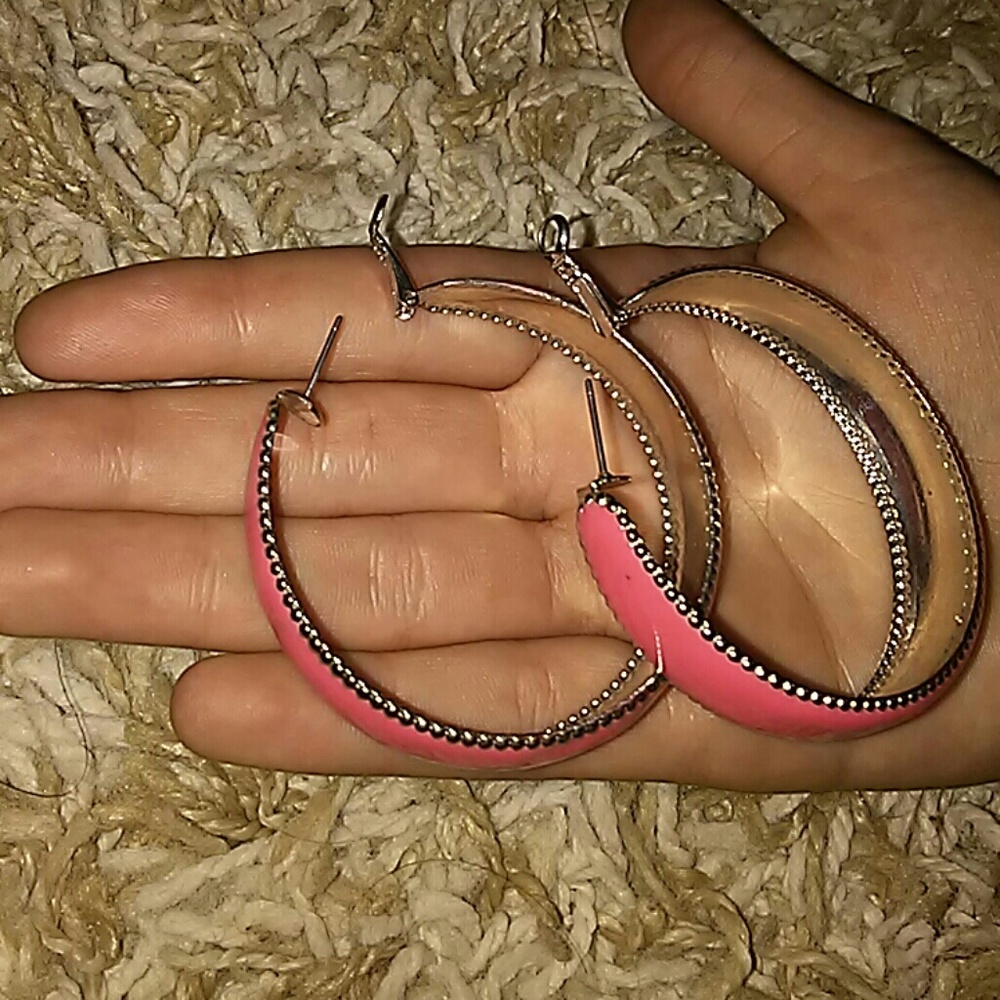 Pink Hoop earrings