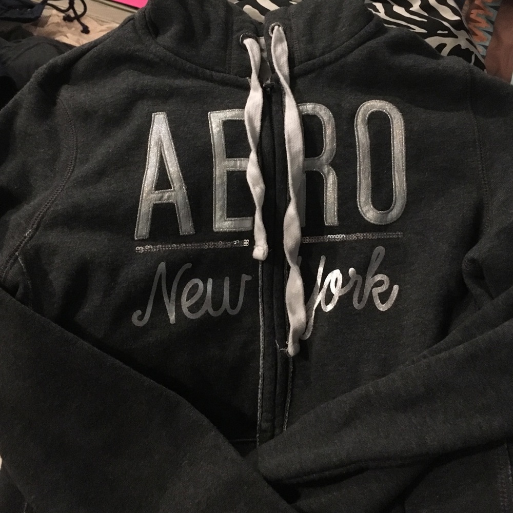 Aeropostale grey zip up sweatshirt