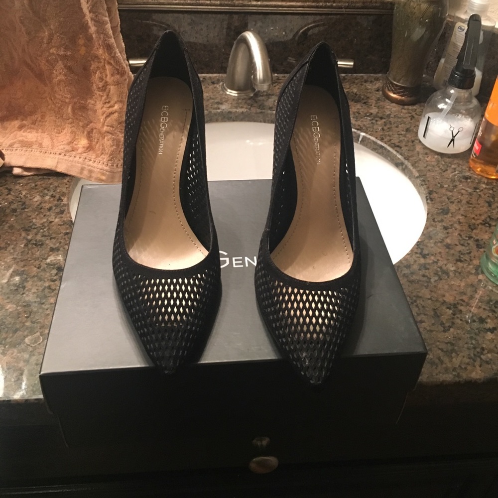 BCBGeneration Black Heels, Size 6.5
