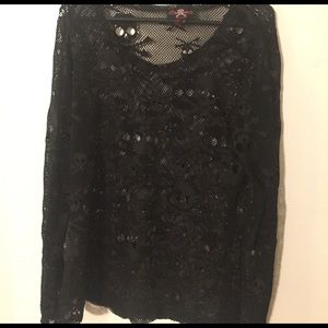 skull mesh top/blouse