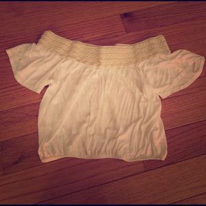 Cream off the shoulders crop top