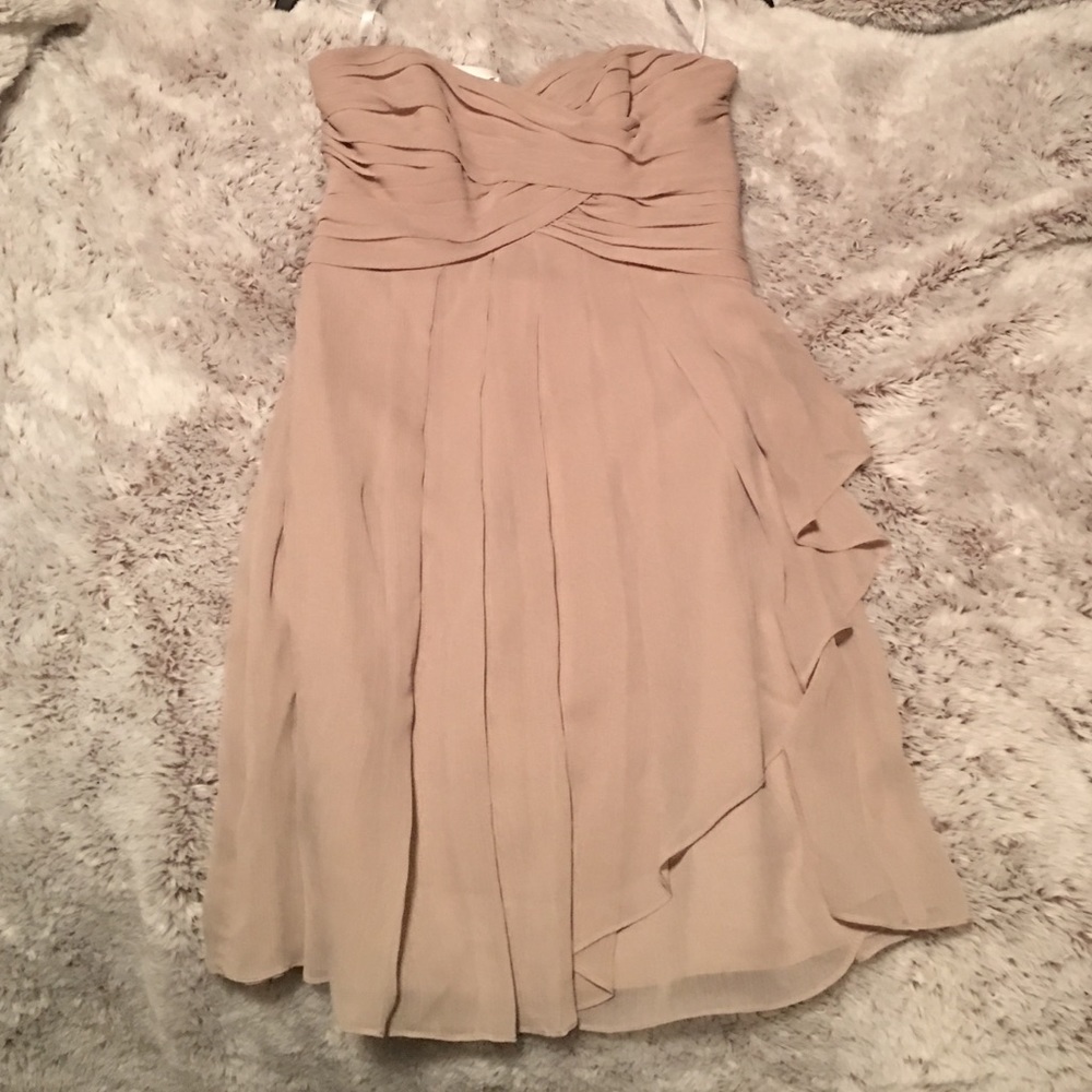 Taupe strapless dress
