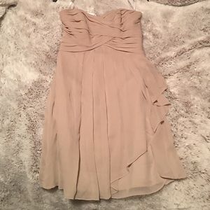 Taupe strapless dress